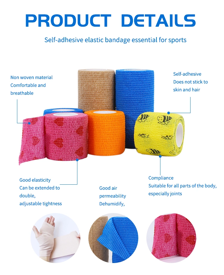 Custom Medical Polyester Sports Tape Elastic Bandage Wrap