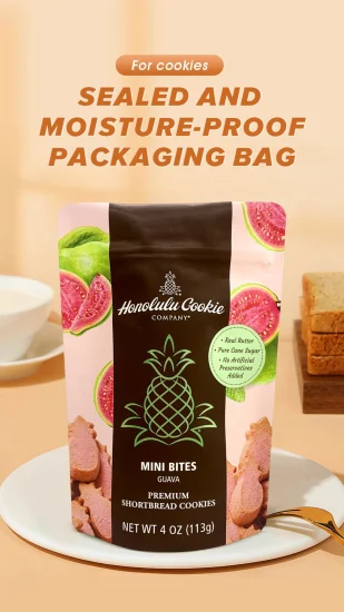 Imballaggio in plastica Mylar personalizzato Sacchetti per imballaggio alimentare con cerniera in foglio di alluminio riciclabile per biscotti al caffè, tè e noci