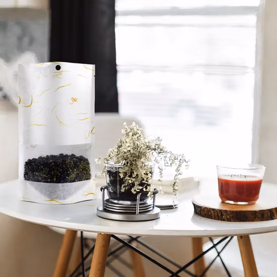 Imballaggio in plastica Mylar personalizzato Sacchetti per imballaggio alimentare con cerniera in foglio di alluminio riciclabile per biscotti al caffè, tè e noci